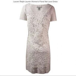 Lauren Ralph Lauren White Sheath Mini Dress Short Sleeve Unlined Sheer